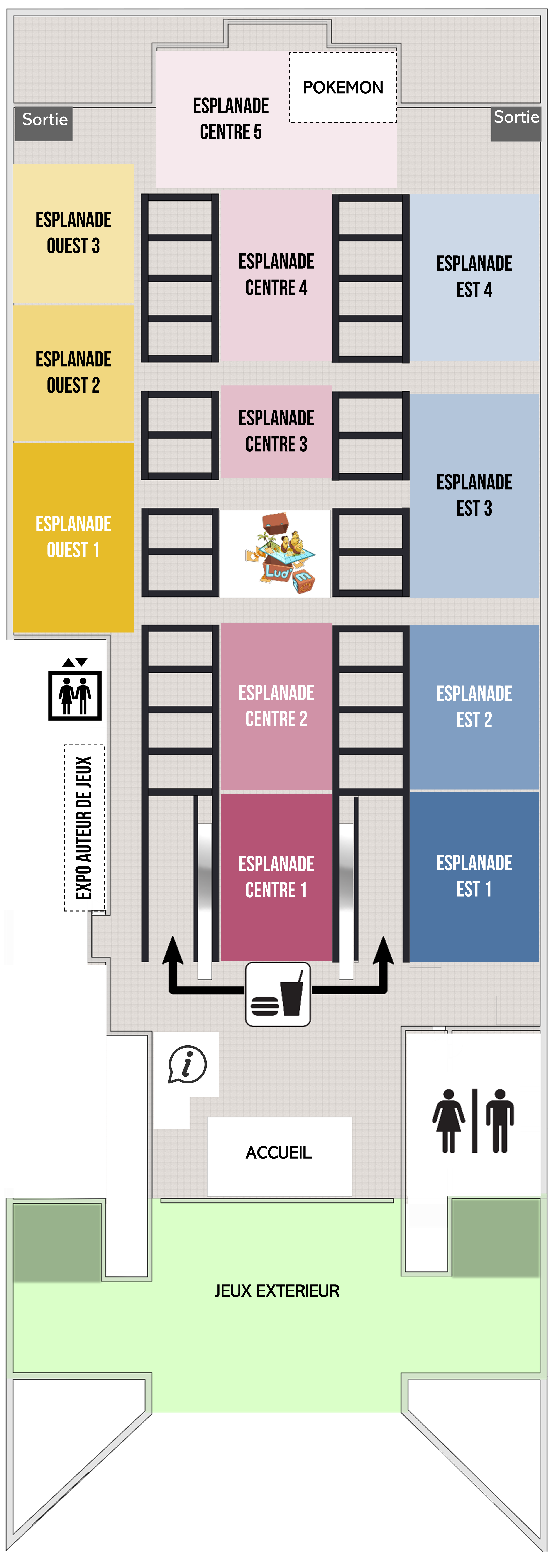 Plan du Corum interactif – Niveau Esplanade